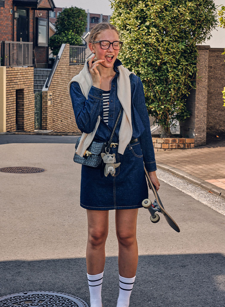 DENIM MINI SKIRT 詳細画像 Indigo 10