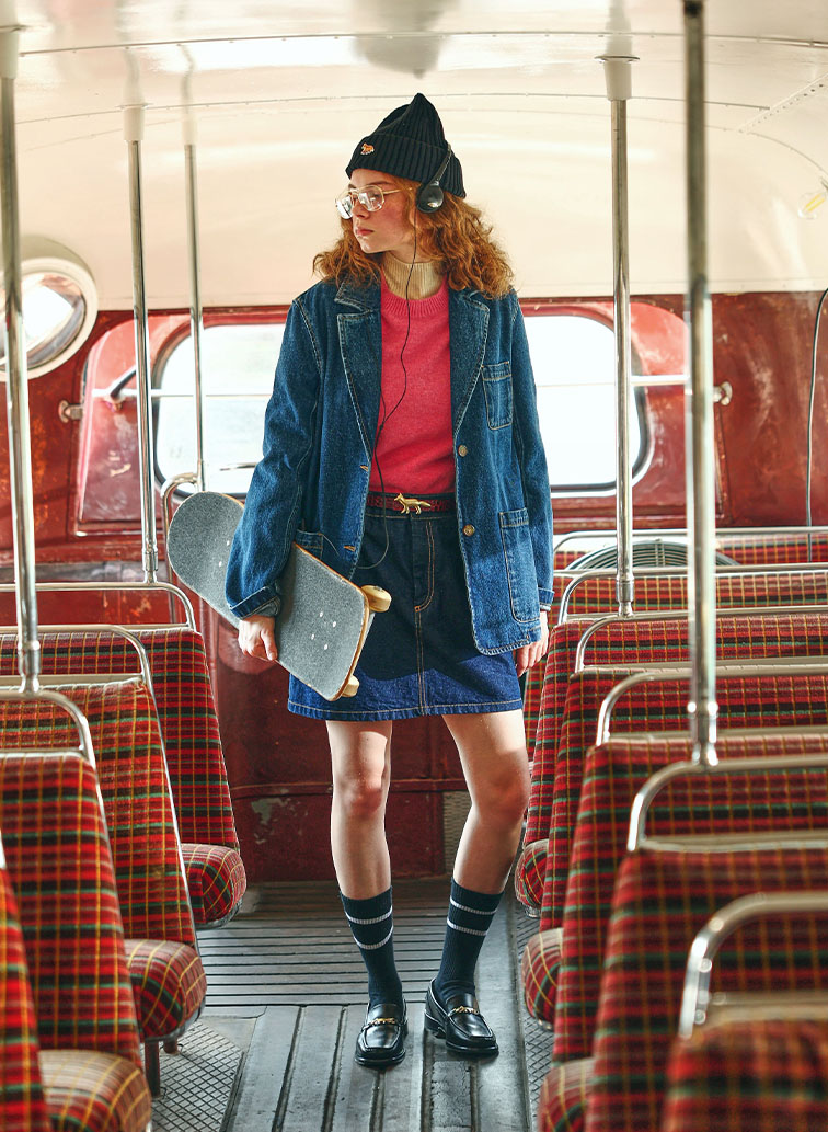 DENIM MINI SKIRT 詳細画像 Indigo 2