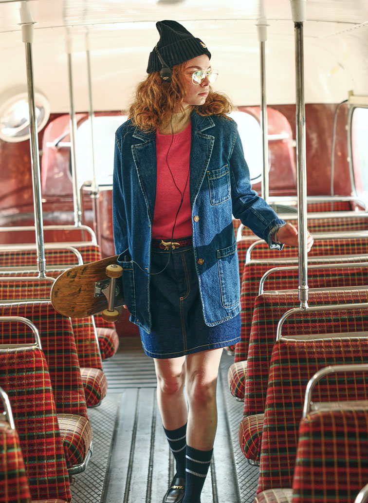 DENIM MINI SKIRT 詳細画像 Indigo 4