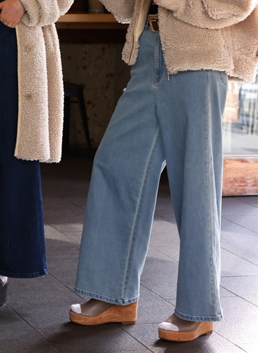 デニム センターマークド バギーパンツ