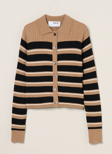 ウールアウトフィットポロカーディガン