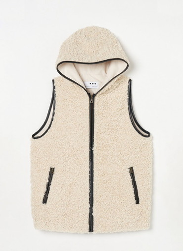 【ノヴァ】プードルボア フーディーベスト 詳細画像 Off White 1