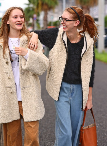 【ノヴァ】プードルボア フーディーベスト 詳細画像 Off White 2