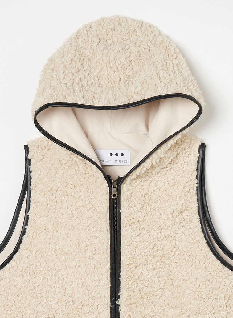 【ノヴァ】プードルボア フーディーベスト 詳細画像 Off White 3