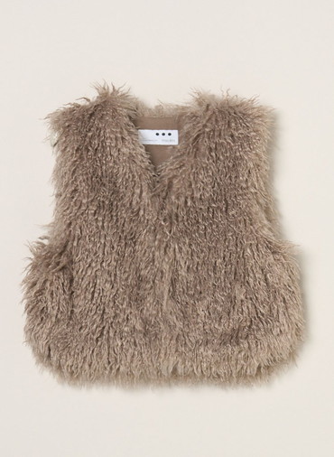 ウェイビーファー ショートジレ 詳細画像 Gray Beige 1