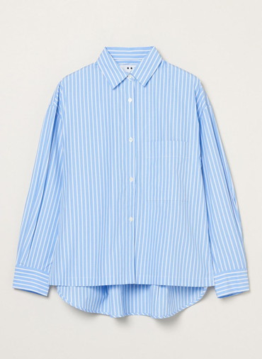 ブロード ストライプルーズシャツ