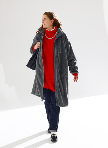 LEVEL3 SHAGGY HOODED COAT 詳細画像 Gray 2