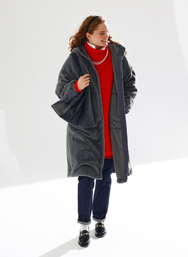 LEVEL3 SHAGGY HOODED COAT 詳細画像 Gray 3