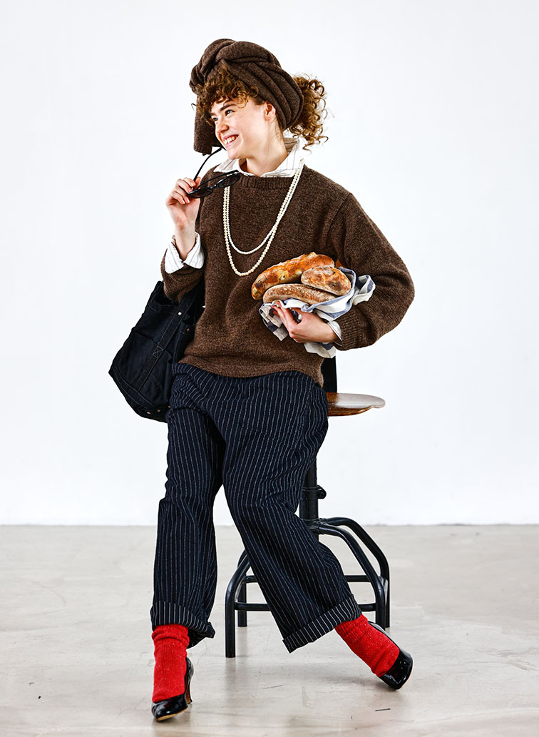 【CAPSULE COLLECTION】ガンジーニット/Guernsey Sweater 詳細画像 Brown 3