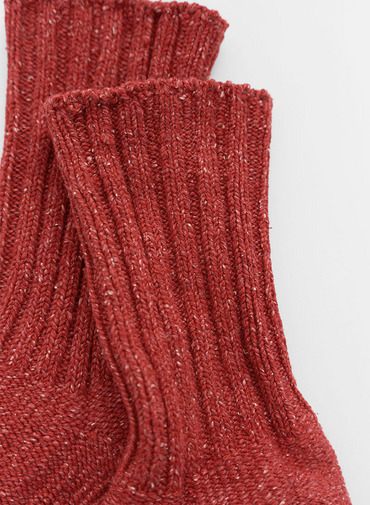 【CAPSULE COLLECTION】C/Siソックス/Cotton Silk Rib Socks 詳細画像 Red 4