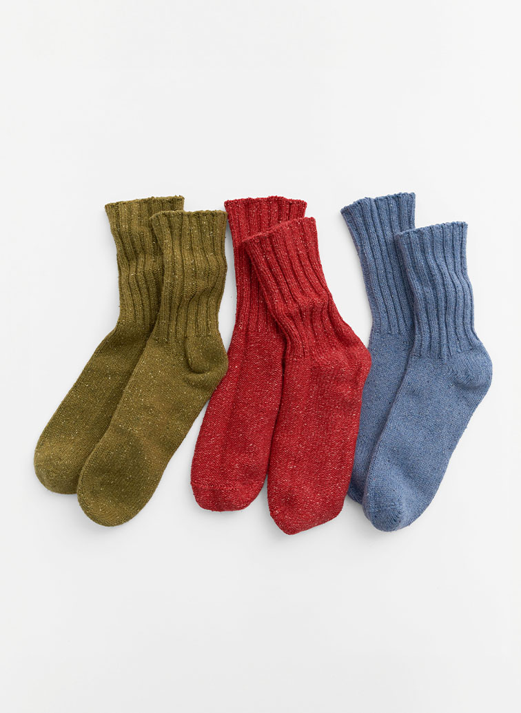 【CAPSULE COLLECTION】C/Siソックス/Cotton Silk Rib Socks 詳細画像 Red 1