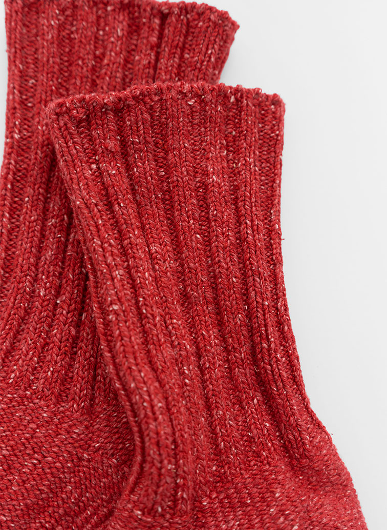 【CAPSULE COLLECTION】C/Siソックス/Cotton Silk Rib Socks 詳細画像 Red 2