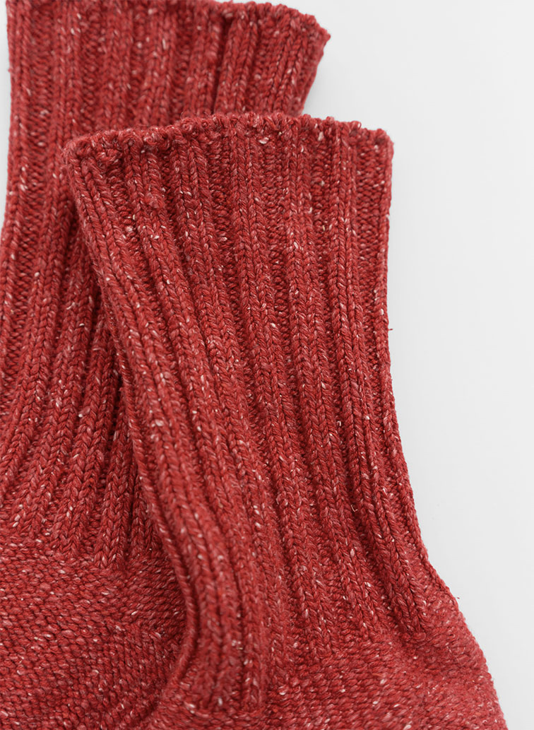 【CAPSULE COLLECTION】C/Siソックス/Cotton Silk Rib Socks 詳細画像 Red 4