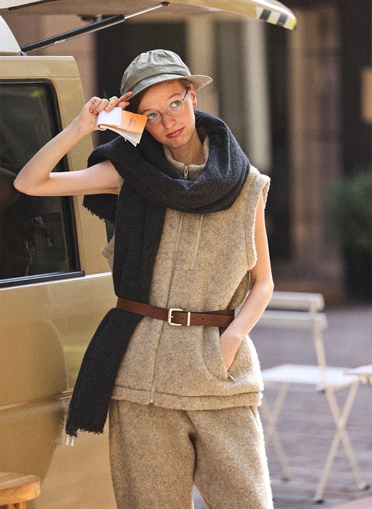 ウールフリース ジップアップベスト 詳細画像 Beige 1