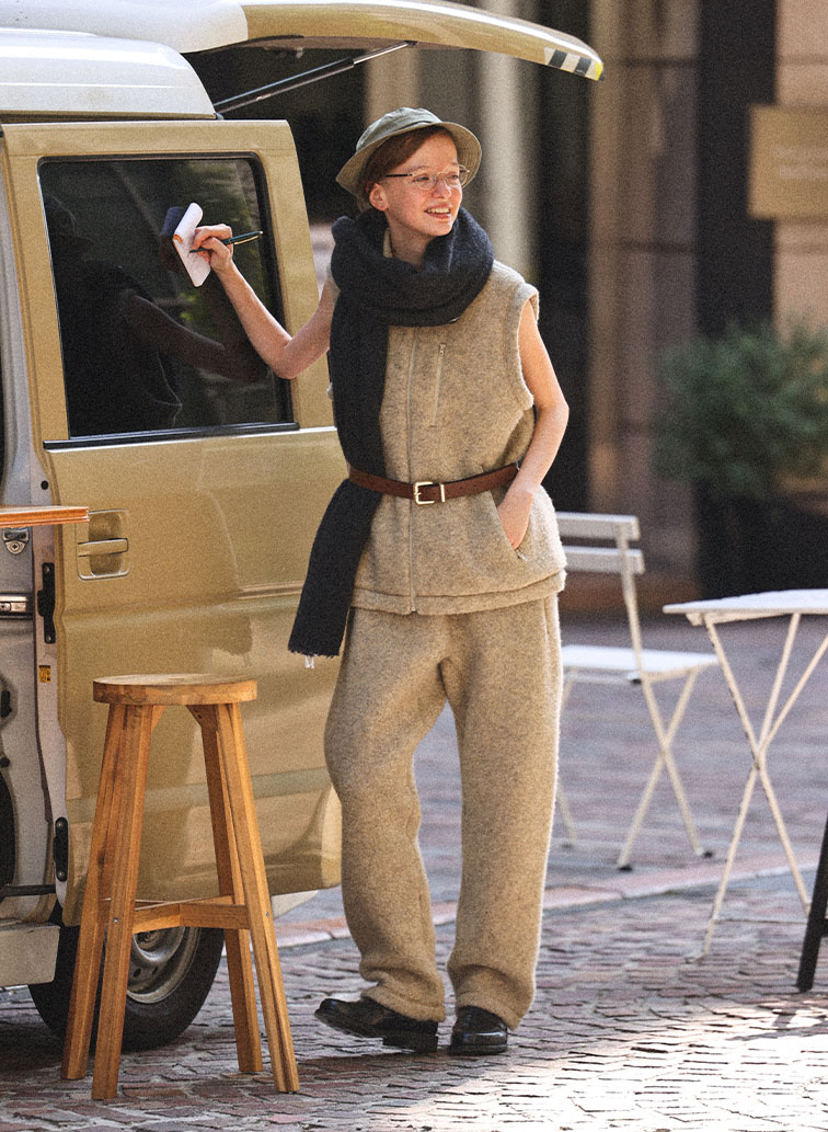 ウールフリース ジップアップベスト 詳細画像 Beige 3