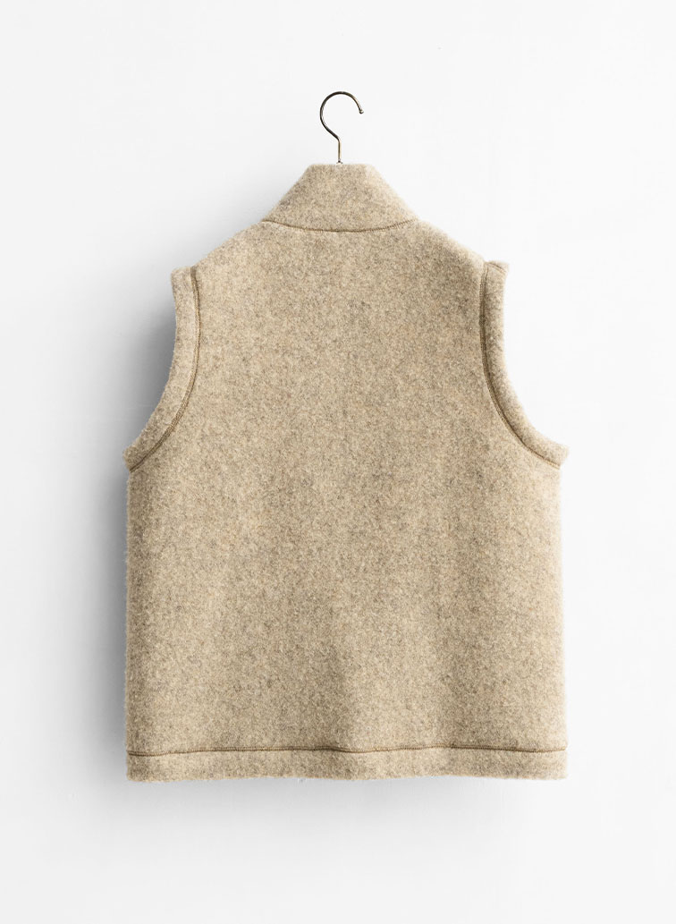 ウールフリース ジップアップベスト 詳細画像 Beige 2