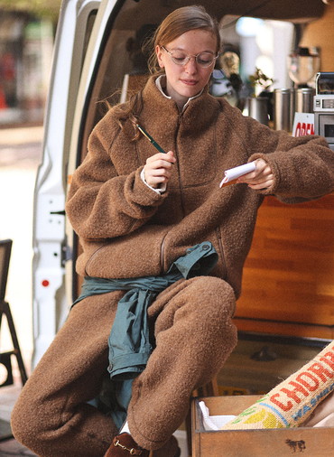 ウールフリース ジップアップジャケット 詳細画像 Brown 3