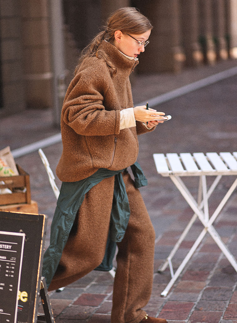 ウールフリース ジップアップジャケット 詳細画像 Brown 5