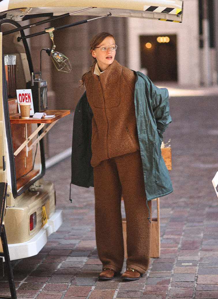 ウールフリース ジップアップジャケット 詳細画像 Brown 6