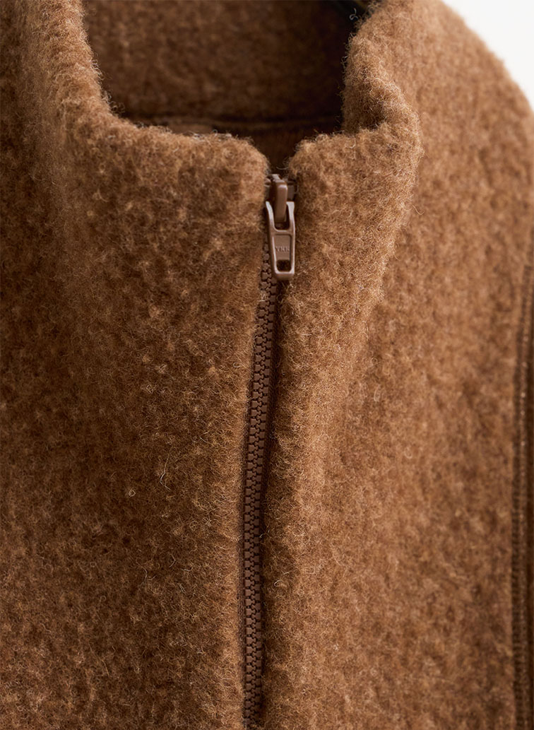 ウールフリース ジップアップジャケット 詳細画像 Brown 3