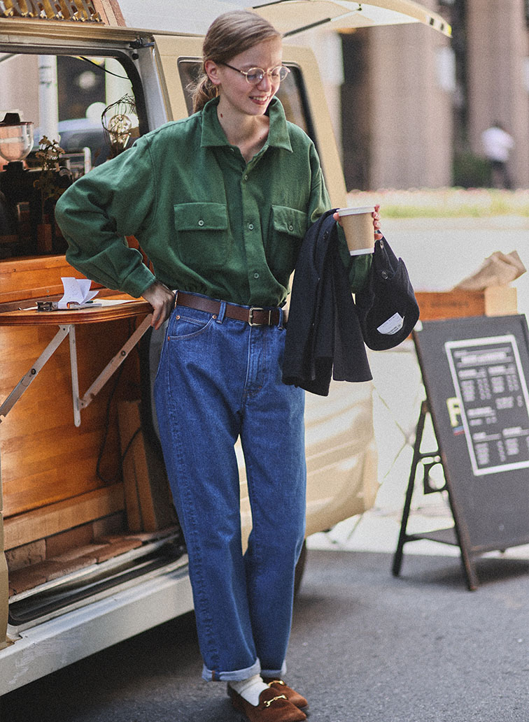 ボタンシャツ フラップポケット 詳細画像 Green 4