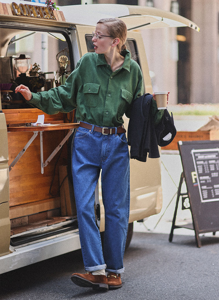 ボタンシャツ フラップポケット 詳細画像 Green 5