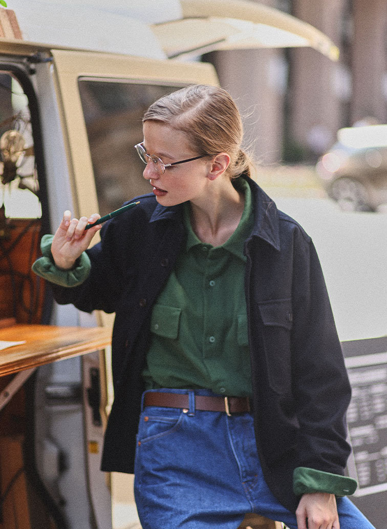 ボタンシャツ フラップポケット 詳細画像 Green 8