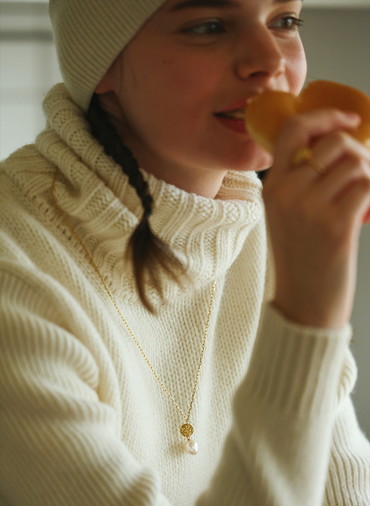 Ancient Memories ネックレス Zeus/Vase&times;パール レクタングルチェーン60cm 詳細画像 Gold 1