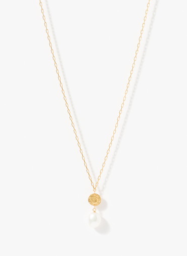 Ancient Memories ネックレス Zeus/Vase&times;パール レクタングルチェーン60cm 詳細画像 Gold 2