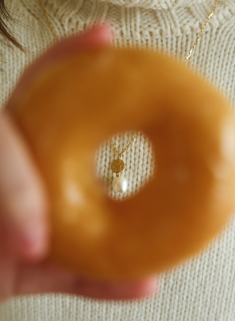 Ancient Memories ネックレス Zeus/Vase&times;パール レクタングルチェーン60cm 詳細画像 Gold 3