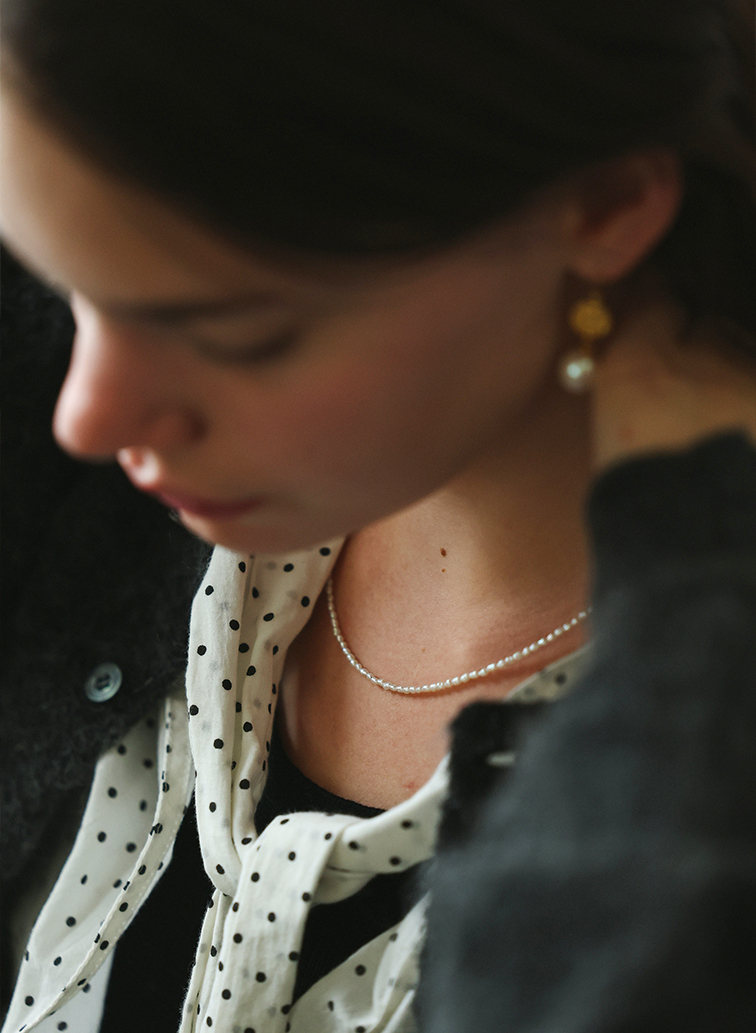 月の夢 ネックレス OVパール 45cm 詳細画像 Gold 2