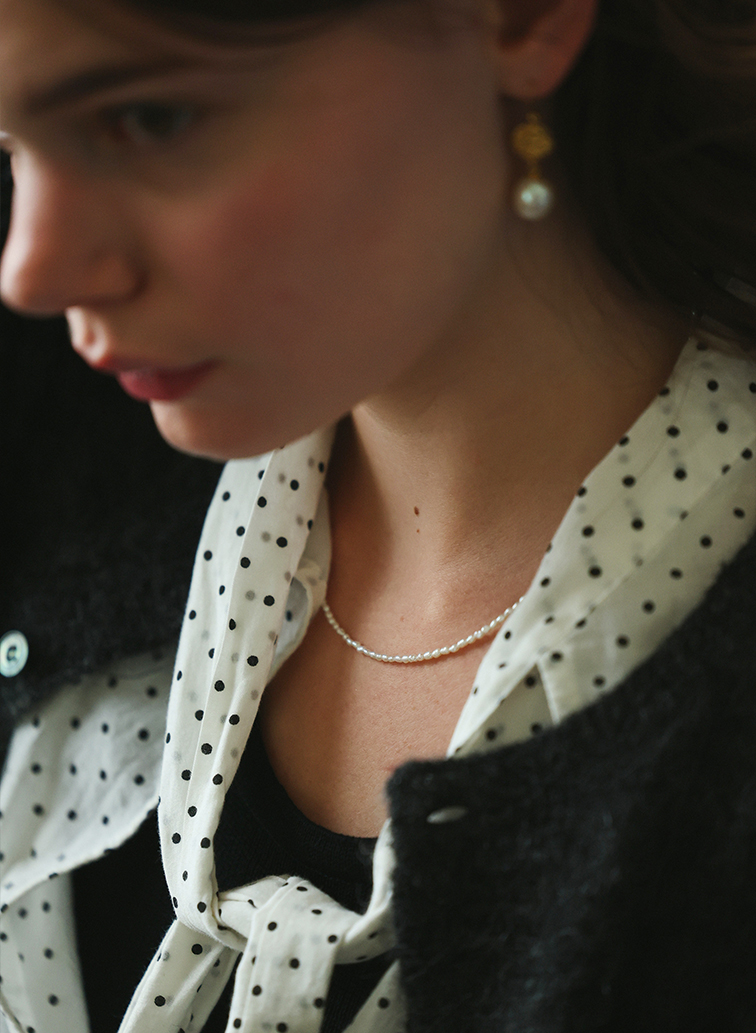 月の夢 ネックレス OVパール 45cm 詳細画像 Gold 3