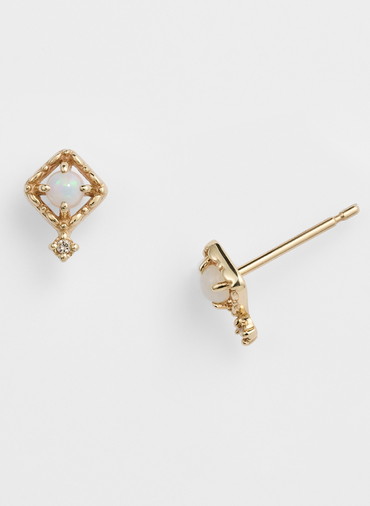 K10オパールピアス 詳細画像 White 2