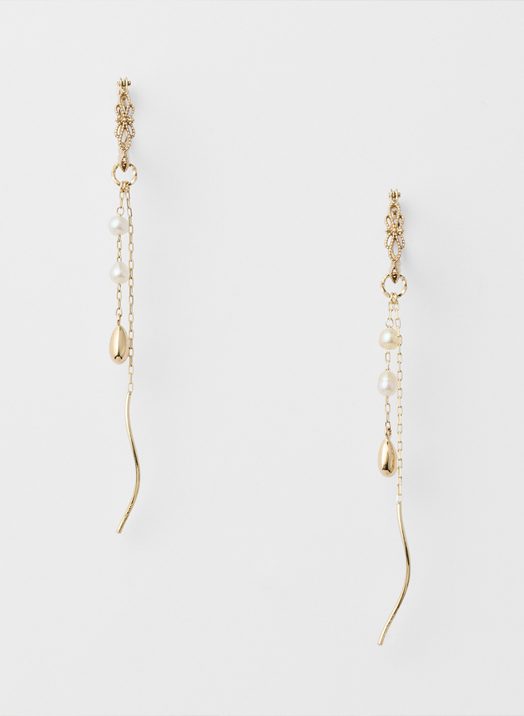 K10アコヤパールピアス 詳細画像 White 1