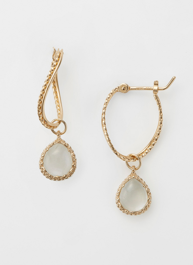 K10マルチストーンピアスチャーム 詳細画像 White 4