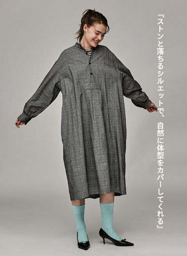 【一枚でも重ね着でも】フロントヨークワンピース【CAPSULE COLLECTION】 詳細画像 Gray 2