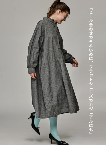 【一枚でも重ね着でも】フロントヨークワンピース【CAPSULE COLLECTION】 詳細画像 Gray 4