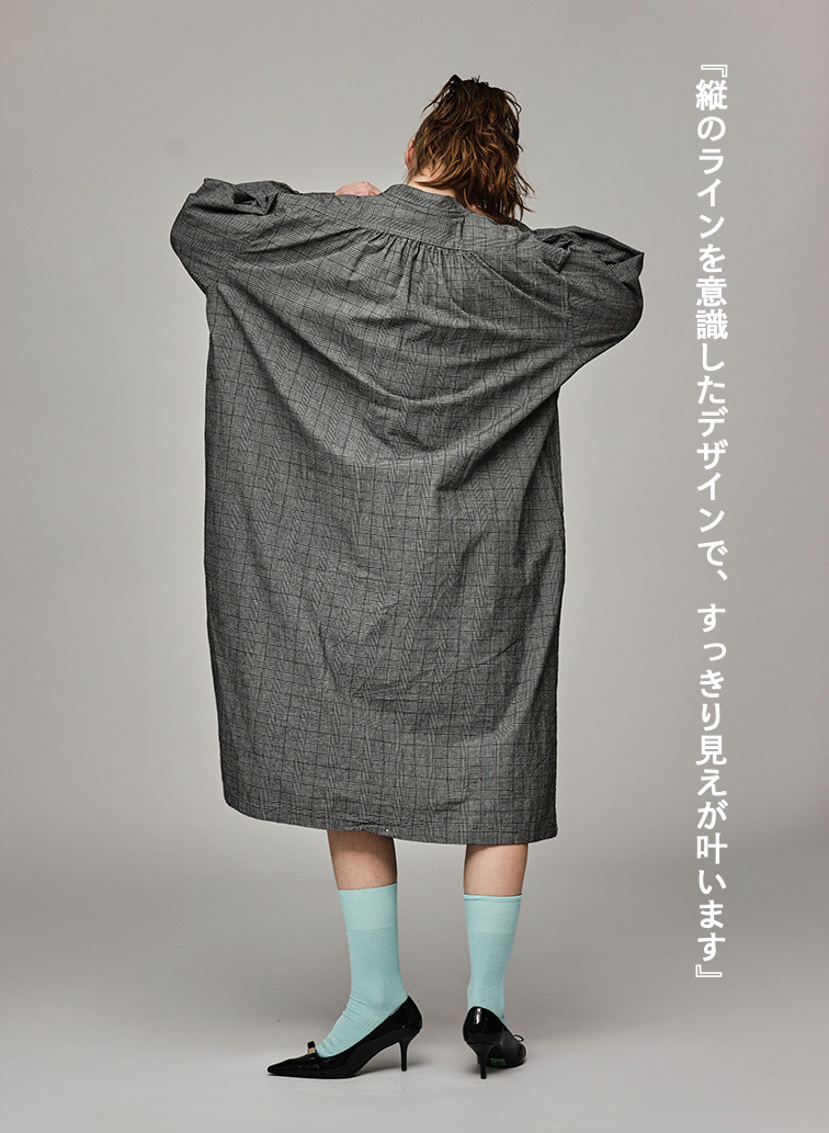 【一枚でも重ね着でも】フロントヨークワンピース【CAPSULE COLLECTION】 詳細画像 Gray 3