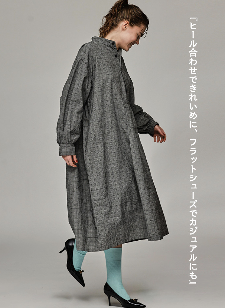 【一枚でも重ね着でも】フロントヨークワンピース【CAPSULE COLLECTION】 詳細画像 Gray 4
