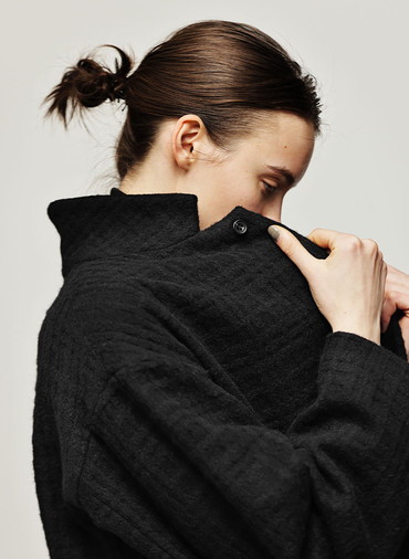 Short Coat Jacket Shadow Check 詳細画像 Black 2