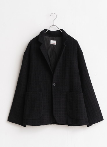 Short Coat Jacket Shadow Check 詳細画像 Black 1