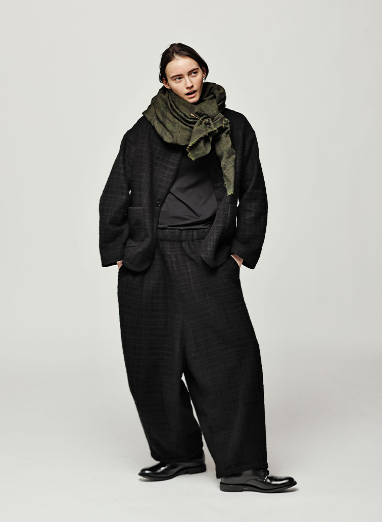 Short Coat Jacket Shadow Check 詳細画像 Black 3