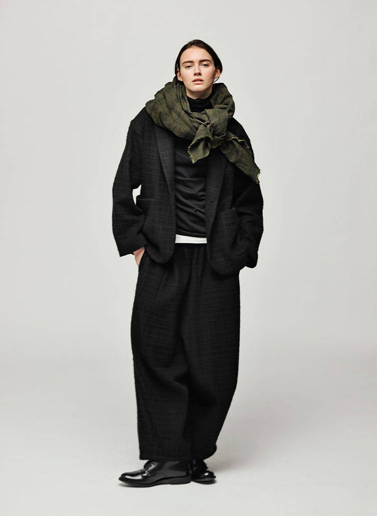 Short Coat Jacket Shadow Check 詳細画像 Black 4