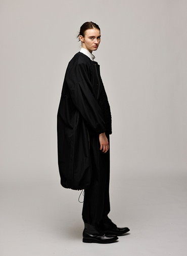 Tacked Sleeve Over Fit Coat 詳細画像 Black 4