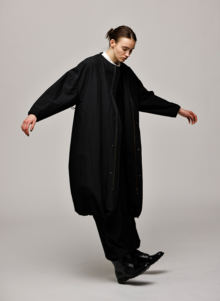 Tacked Sleeve Over Fit Coat 詳細画像 Black 3