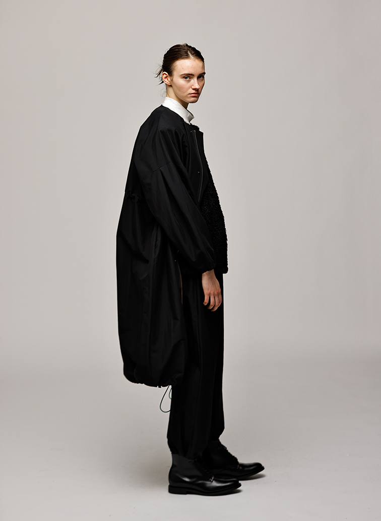 Tacked Sleeve Over Fit Coat 詳細画像 Black 4