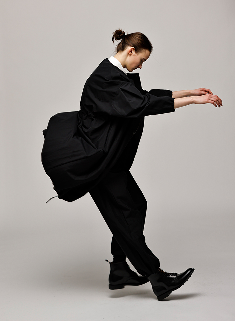 Tacked Sleeve Over Fit Coat 詳細画像 Black 5