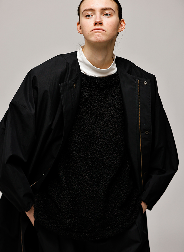 Tacked Sleeve Over Fit Coat 詳細画像 Black 6