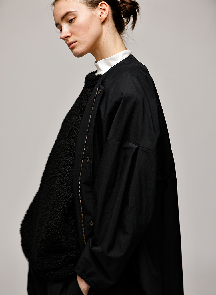 Tacked Sleeve Over Fit Coat 詳細画像 Black 8