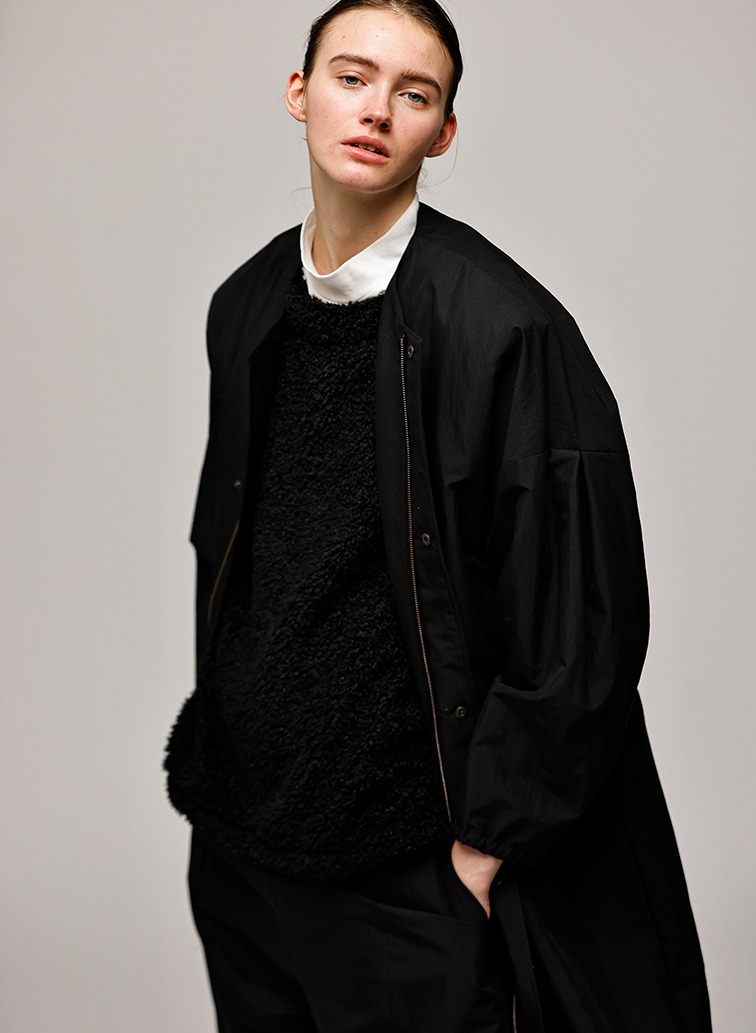 Tacked Sleeve Over Fit Coat 詳細画像 Black 9